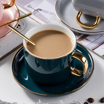 Coffee Cup European small luxury household ceramic coffee cup ins style simple small exquisite Milk Cup Saucer spoon