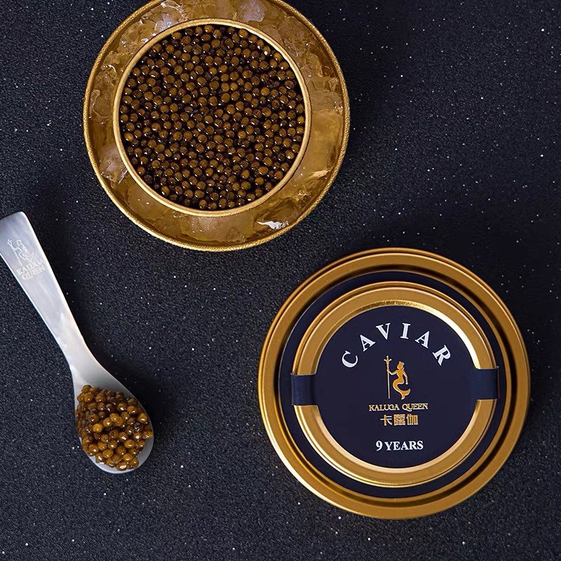 (Guaranteed) Karuga 9 Years Raw Sebori Black Sturgeon Caviar (Ready-to-eat) Cans 10g * 2 Boxes