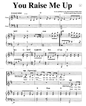 You Raise Me Up You inspired Me two versions of the chorus accompaniment Stal score