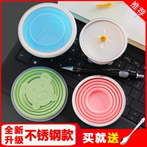 Silicone folding Cup food grade travel foldable cup retractable Cup portable high temperature resistant gargle compression