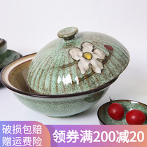 Jade Quan Han style pans with cover large number Home healthy glaze Lower color cutlery Chinese style net red ceramic fish soup basin