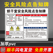 Drying room workshop safety risk point notice board hazard source power distribution room workshop air pressure injection forklift milling drill