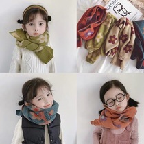 Girls Woolen Scarf Winter 19 New Children Baby Flower Scarf Korean Style Woolen Thick Warm Bracelet