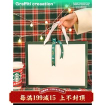 Graffiti creation simple wind gift bag portable paper bag white cardboard anti-splashing shopping bag