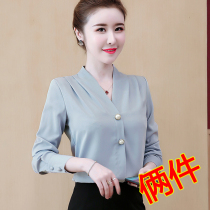 Autumn 2021 new trendy fashion with wide-leg pants top chiffon shirt womens autumn high-end western style small shirt