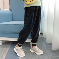 Girls plus velvet pants autumn and winter wear Girls 3 foreign gas 4 one-in-one velvet 6 loose 7 casual 10-year-old trousers fat tide