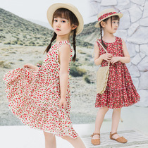 Girls dress Dress Foreign Princess Dress 2022 Summer Dress New Childrens Dress Girl Summer Children Snowspun Broken Dress