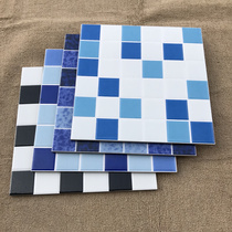 Blue Black Mosaic 300x300mm Tossed Crystal Brick Sanitary Fish Pool Pool Anti Slip Wall Tile Color Plaid