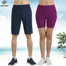 Exploratory spring and summer outdoor stretch fast pants shorts men and women beach pants light and breathable couple running Mountaineering Sports