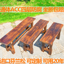 Anticorrosive wood bench solid wood long wooden bench stool outdoor wood outdoor courtyard leisure wooden landscape bench