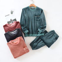 Island suede Coral Suede Lovers Pyjamas for men and women Winter thickened suit can be worn out of casual autumn and winter pyjamas