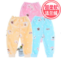 Baby Thickened Pants Flannel Boy Warm Female Baby Coral Suede Pants Warm Pants Warm Pants Baby Boy Autumn Winter Clothing