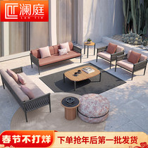 Outdoor Rattan Sofa Outdoor Terrace Waterproof Sunscreen Garden Villa Creative Leisure Outdoor Nordic Furniture