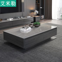 Slate light luxury coffee table TV cabinet combination simple modern small apartment 2022 new living room home marble