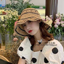 Japan knitted fishermans hat female expats face small summer sunscreen hat fresh folding cap sunscreen with great peak tide
