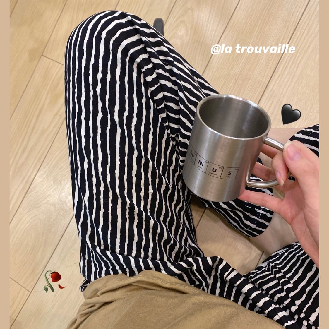 la trouvaille * two walking bends Pants Zebra Med sleeping pants 90% Pants Air Conditioning Pants Stripes