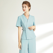 Tangyue 2021 summer new beauty salon overalls short sleeve female beautician skin management beauty clothing high-end