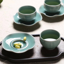 Longquan Celadon single cup tea cup Master cup handmade tea cup Tea saucer A cup a dish household Kung Fu Tea cup