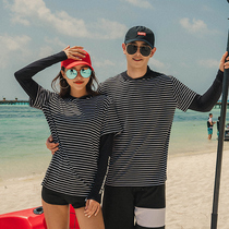 Loose professional swimsuit women split cap long sleeve diving suit couple floating suit surf suit mens suit