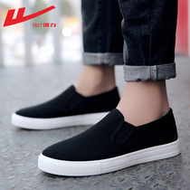 Huili canvas shoes mens shoes a pedal autumn breathable Mens spring leisure lazy shoes men old Beijing cloth shoes men