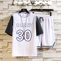 Curry Jersey Men's 30 Printed Basketball Suit Teenagers Junior High School Pupils Summer Sports Quick Drying Short Sleeve