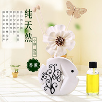 Ceramic fireless aromatherapy Essential oil set Room bedroom perfume Rattan incense Air freshener Toilet deodorant