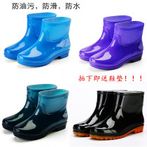 Short Barrel Men And Women Rain Shoes Short Boots Anti Slip Water Shoes Abrasion Resistant Kitchen Worksite Shoes Glue Shoes Cover Shoes Comfort Spring Summer Rain Boots