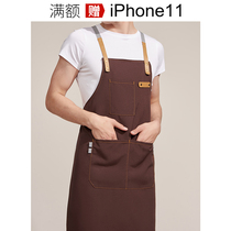 Canvas Apron Custom Tattooist work apron Dingding as coffee shop Double shoulder circumference waist hanging neck Dingding as logos embroidery