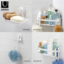 umbra bathroom powerful gel suction cup wall-mounted corner storage basket adhesive hook soap box toilet rack