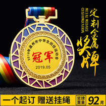 New Rainbow Color Games Running Medal Customized Track and Field Competition Medal Customized Marathon Metal listing