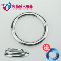 gay man with love interest supplies round metal stainless steel steel ring penis JJ root lock fine ring solid cover