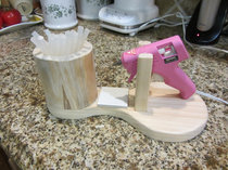 Customized solid wood hot melt adhesive gun base Hot - seal adhesive bar collection box household DIY hand - made