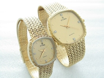 Xima Watch Cyma Swiss plated 18k gold Braided chain Electronic quartz couple Watch(pair)
