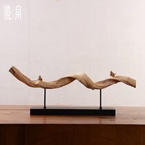 Jing Spring Southeast Asia original ecological White Vine wooden crafts living room porch desktop decorations Zen bird ornaments