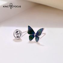 Butterfly earrings female sterling silver crystal earrings 2020 New Tide temperament simple cold wind is small