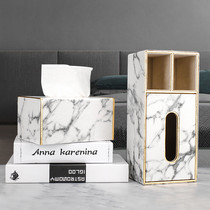 Paper Towel Box Home Living Room Multifunction Tea Table Remote Control Containing Crammy Marble Leather Nordic Wind Light Luxury