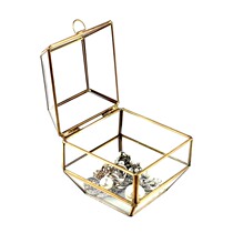 Copper new new retro glass jewelry box Home decoration jewelry wedding gift display box