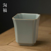 Jingdezhen Ruyao tea cup household pure hand-made ceramic single tea cup single master Cup Ru porcelain kung fu tea set