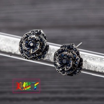 Blue Rose Earrings Female Korean Sapphire Advanced Temperament Earrings Simple Personality Earrings Advanced earrings