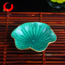 Yuantong Buddha Lotus leaf plate Multi-function plate Tribute plate Fruit plate Incense plate Ceramic incense holder 