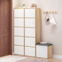 Entrance door Shoe cabinet Home doorway stool integrated by wall Contained Aisle Cabinet Narrow High Standing Multifunction Lockers