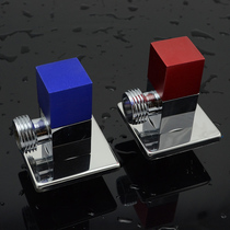 All copper thick explosion-proof triangle valve red and blue color six-sided square quick opening stop water hot and cold faucet universal eight-character valve