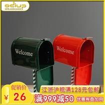 zakka groceries European and American vintage leather mailbox mailbox shooting props British wind mailbox Home decoration iron