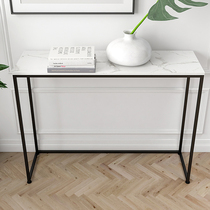 Modern light and luxurious marble Xuanguan Table entrance to the family minimalist iron art Hyun Guan Cabinet Rack Leaning Against Wall Strip End View Narrow Table