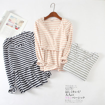 Pregnant women postpartum month breast-feeding underwear long sleeve T-shirt Spring and Autumn free wear bra on the pull-up feeding jacket pajamas top