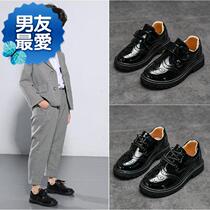 Childrens shoes Boys  shoes black m color soft bottom British spring and Autumn new childrens 2020 student flower girl little boy performance
