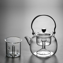 High temperature resistant glass pot bubble teapot kettle steamed teapot double gallbladder steamed tea teapot two inner bowl tea cooker