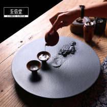 To the letter of the master of the letter Wujin Stone tea plate Stone tea table small natural black gold stone Tea home