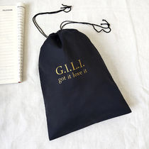 Black high quality lightweight portable drawstring storage bag cloth bag dust bag drawstring packaging bag