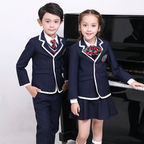 Primary school uniforms kindergarten uniforms autumn and winter outfits childrens class uniforms three sets British style Spring and Autumn Junior High School